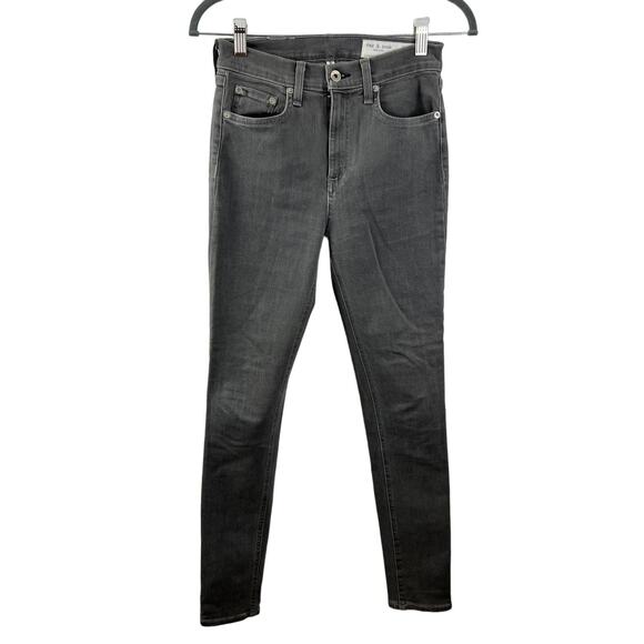Rag & Bone The High Rise Skinny Jean Coated Rin Gray Stretch Classic 5-Pocket 26 - Picture 2 of 9